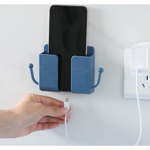 Remote Control Storage Box Punch-Free Bedside Wall-Mounted Storage Rack Mobile Phone Plug Wall Holder Stand Organizer