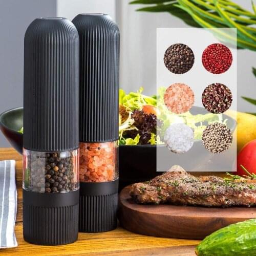 New Simple Household Kitchen Supplies Grinder Pepper Mill Electric Pepper Grinder Acrylic Electric Pepper Mill