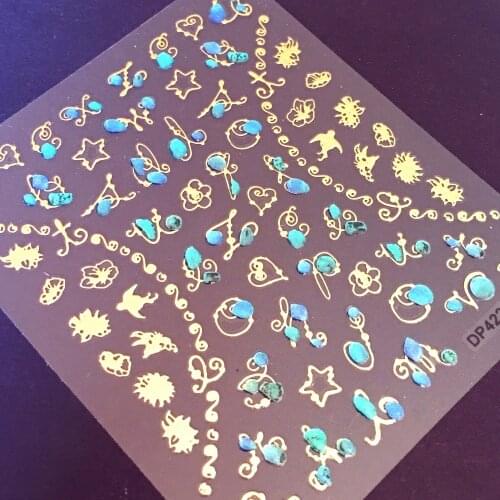 Newest DP422 3d nail art sticker Korea style self adhesive nail decal rhinestones DIY nail decoration tools