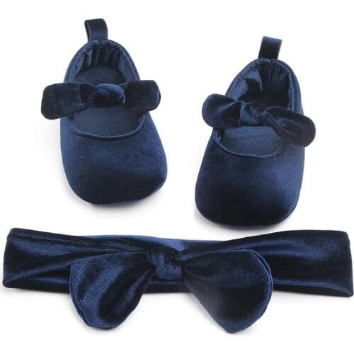 Newborn Infant Baby Girls Shoes Velvet Red Christmas Princess Baby Shoes Bow First Walkers