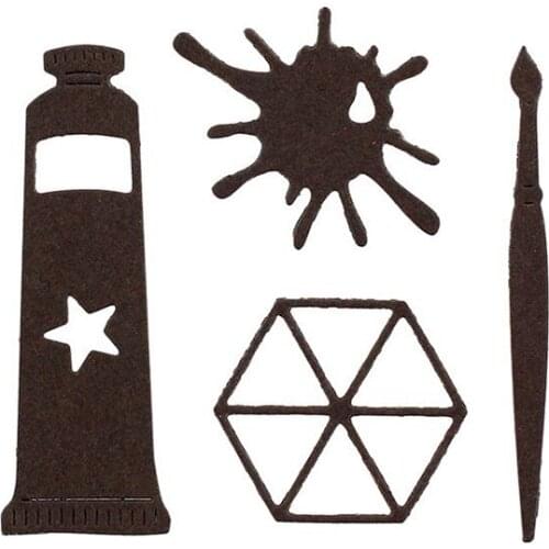 Painting Brush Tray Dyeware Metal Cutting Dies for Scrapbooking Decorative Stencils DIY Craft Album Card