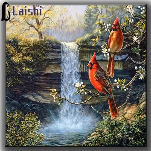 Full Drill 5D Diamond Embroidery animal Mosaic Diy Rhinestones Embroidery Painting Gift Bird Waterfall Diamond Wall Arts Decor