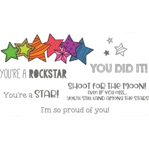 4x6in Dazzling Proud Star Transparent Clear Silicone Stamp DIY Scrapbooking/Photo Album Card Handcraft Decorative Clear Stamp