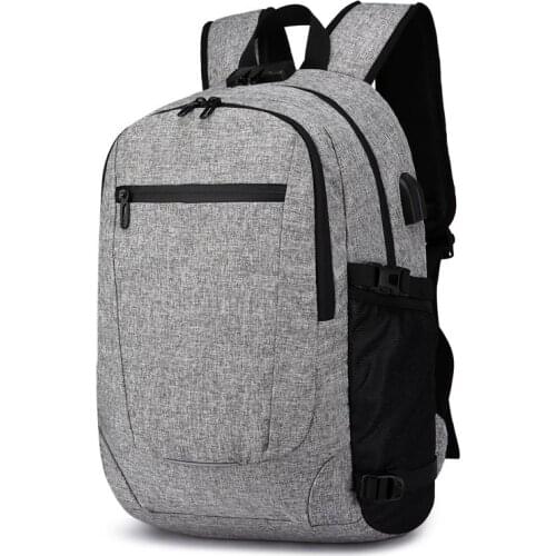WxfbBaby New style Korean version of double shoulder bag men.USB rechargeable Backpack,High-grade Burglar lock +oxford Backpack