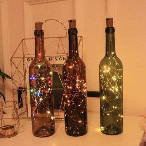 1m/2m/3m LED Cork Shaped LED String Light Copper Wire String Holiday Outdoor Fairy Lights for Christmas Party Decoration Natal