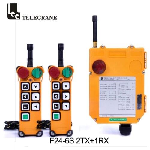 Telecrane Multi Operation System F24-6s 6 Single Speed Push Buttons 2tx 1 Tx Hoist Crane Industrial Wireless Remote Control