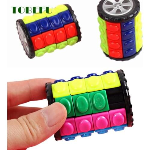 TOBEFU 3D Magic Corn Cube Tower Puzzle Speed Cube Wheel Rotating Game Cubos Cylindrical Toys for Children Educational Gifts