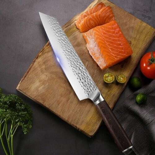9 Inch Japanese Sashimi Knife 7Cr15mov Stainless Steel Kitchen Slicing Knife Non Stick Balde Chef Filleting Knives Wood Handle