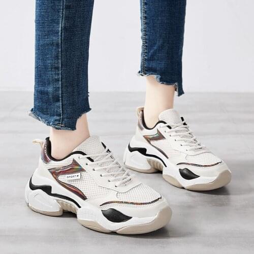 2020 Women Sneakers Casual Platform Shoes Mesh Fashion Running Walking Shoes Breathable Trainers Womens Sports Vulcanized Shoes