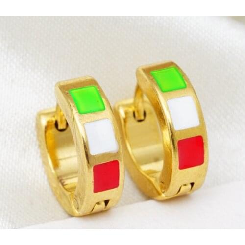 Stainless Steel Hoop Earrings for Women Round Earings Minimalist Colorful Resin Gold Color Jewelry pendientes gift 2021