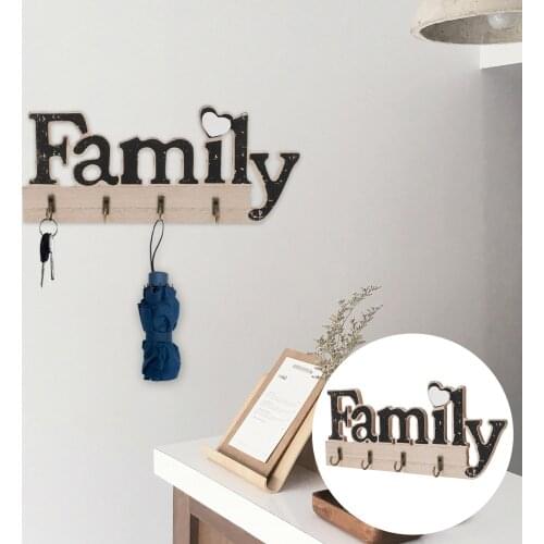 1Pc Wooden Key Shelf Decorative Wall Storage Hook Household Adornment Hanger