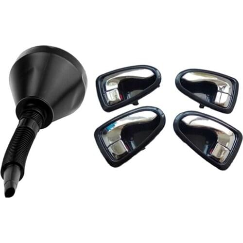 1Pcs Filling Funnel Fuel Funnel Gas Sprinkler Flexible Flexible Tube & 4Pcs Car Inside Door Handle Front Rear Left Right