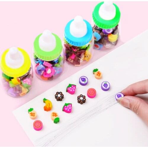 20pcs Cute Kawaii Cartoon Fruit Animal Erase Machine Mini Rubber Kawaii Stationery School Office Correction Supplies Kid Gift