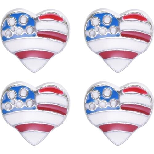 20Pcs/lot F157 Cute Heart Flag Floating Pendant Charms Finding Handmade Locket Necklace Jwelry Gift