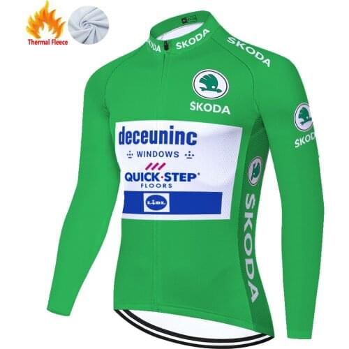 2021 team quick step mens cycling jersey Winter Thermal Fleece Bicycle ropa de ciclismo hombre Moutain Breathable Bike jersey