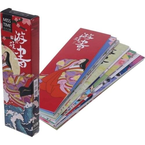 30 pcs/pack Vintage Japanese Style Bookmark Cute Kawaii Paper Book Marks for Kids School Reading Stationery Materials