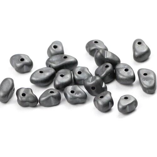 4-8mm Natural Stone Matte Black Hematite Irregular Gravel Stone Spacer Loose Beads for Jewelry Making Diy Bead Bracelet Necklace
