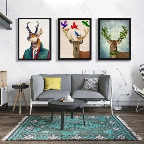Mr. Forest Elk Abstract Poster Nordic Style Waterproof Ink Canvas Print Painting Modern Living Room Bedroom Wall Sticker