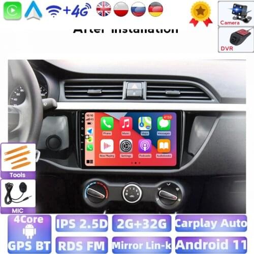 2.5D Car Radio Android For 2016 2017 2018 2019 KIA RIO K2 Carplay BT Video Player Multimedia GPS Navigation SWC 32G 2Din No DVD