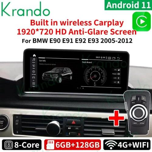 Krando Android 10.0 10.25'' car radio player for BMW 3 Series E90 E91 E92 E93 2005-2012 navigation multimedia tablet system