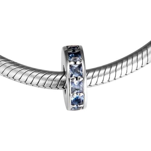 Fits for Pandora Charms Bracelets Eternity Beads with Sky Blue Crystal 100% 925 Sterling Silver Jewelry Free Shipping