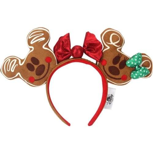 Brand original Christmas Gingerbread Headband 3D Ears Hair Hoop Hairband Party Headwear Girl Toy Gifts