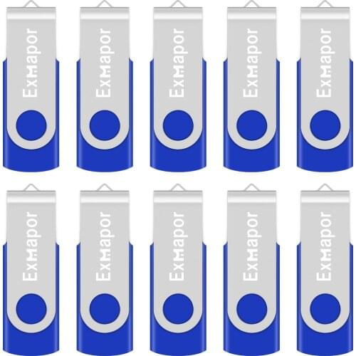 10X Exmapor 1GB 2GB USB2.0 Bulk Flash Drive 4GB 8GB Swivel Thumb Drive with Jump Drive Zip Drive 16GB Memory Stick Led Indicator