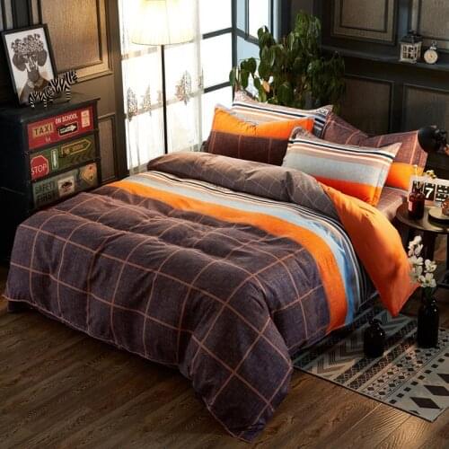 42 Grid stripe home bedding sets bed linen duvet cover flat sheet Bedding Set Winter Full King Single Queen,bed set 2019