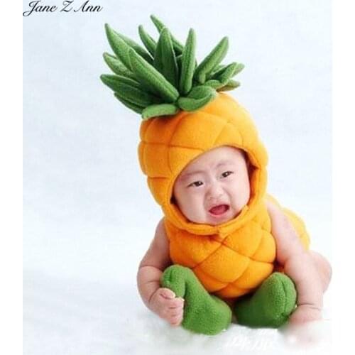 Jane Z Ann Baby pineapple costume infant toddler photography props boys girls plushoutfits 3pcs fruit clothing hat+sock+bodysuit