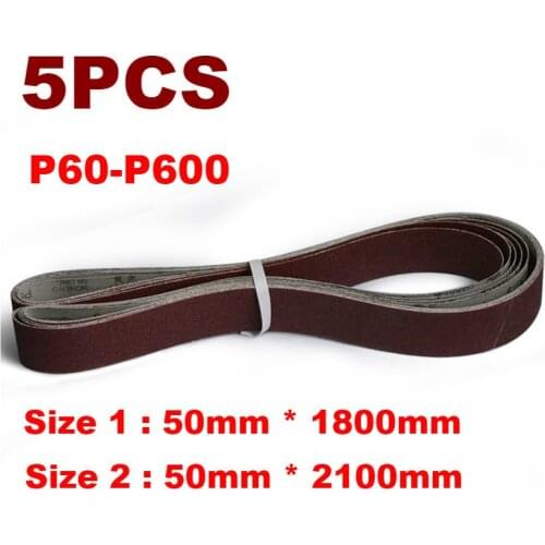5Pcs 50*1800mm 50*2100mm A/O Abrasive Sanding Belts P60-600 Coarse to Fine Grinding Belt Grinder Accessories
