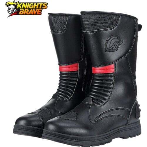 Motorcycle Boots PU Leather Motocross Boots Summer Breathable Botas De Moto Motorbike Motocross Riding Boots Black Botas Moto