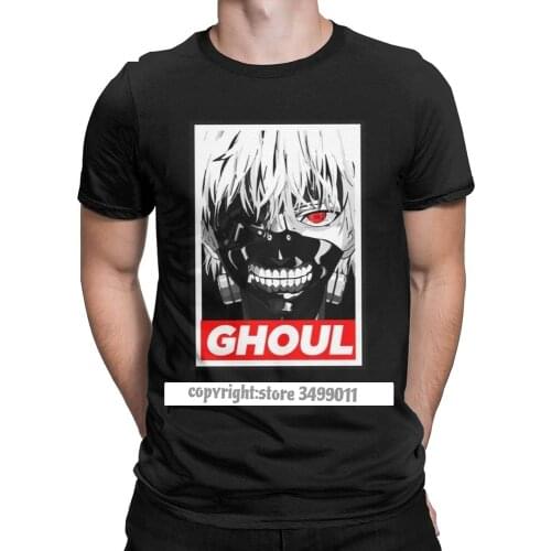 Men Tokyo Ghoul Tshirt Japanese Anime Kaneki Ken Cotton Clothes Casual Crewneck Tees Party Tee Shirts