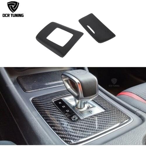 For Mercedes A45 CLA45 GLA45 AMG Carbon Fiber Gear Surround Compartment Cover Interior Trim Accessories