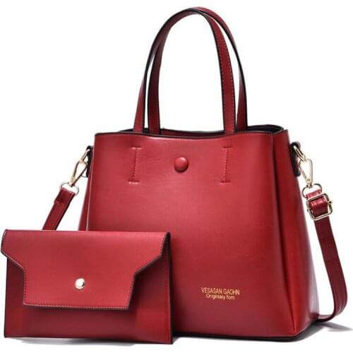 2021 New Two-Piece Female Bag Set Bags Simple Ladies Shoulder Messenger Bag Large-Capacity Solid Color Mother Handbag Tote Bags