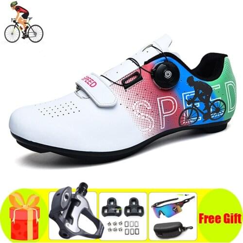 New Road Cycling Shoes Zapatillas Mujer Outdoor Non-Slip Bicycle Sneakers Breathable Self-Locking Sports Shoes