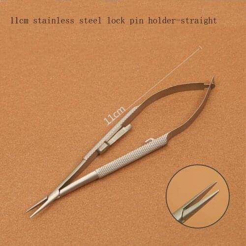 Ophthalmology Microscopy Instruments Surgical Tools Stainless Steel Locking Needle Holder Hold Straight/Elbow