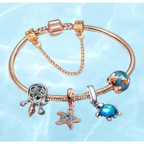 Direct Selling Rose Gold Charm Women Bracelets. Diy Golden Beach Theme String Ornaments, For Women bracelets Gift Jewelry