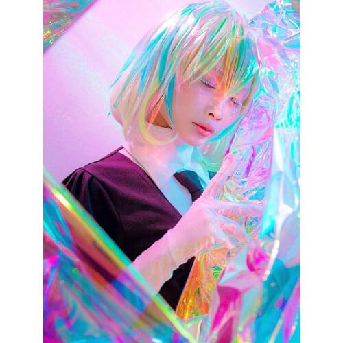 PVC TUP material Designer laser fabric leather colorful fluorescent clothing magic color bag creative waterproof fabric