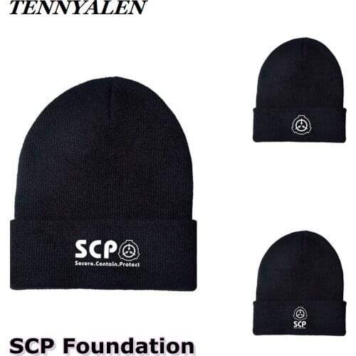 SCP Foundation Anime Mobile Task Forces Cosplay Props Urban Legend Monster Knitted Woolen Hat MTF Halloween Carnival Gift adults