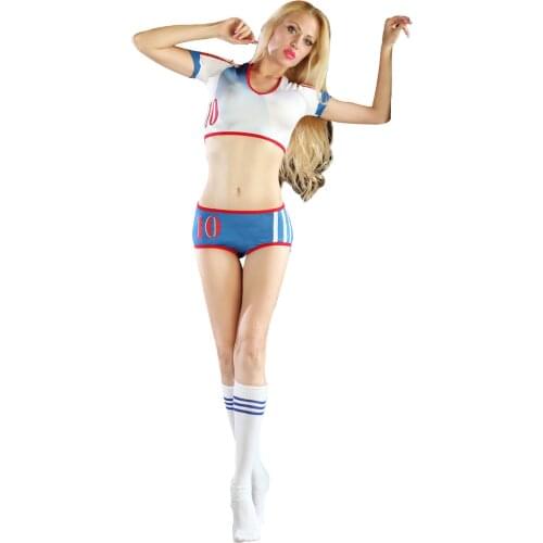 Sexy Lingerie Uniform Soccer Player Cheerleader World Cup Football Girl Party Dress Fancy Dress Costume 3SF1833