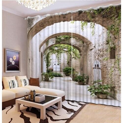 Modern Home Decoration Living Room Curtains 3d Corridor scenery Curtain Kitchen Fashion Beautiful Blackout Curtains