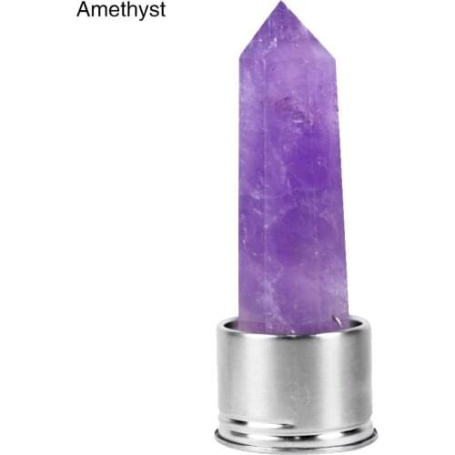 Natural Quartz Gemstone Glass Water Bottle Direct Drinking Cup Glass Crystal Obelisk Wand Healing Wand Bottle with Rope 2020 new