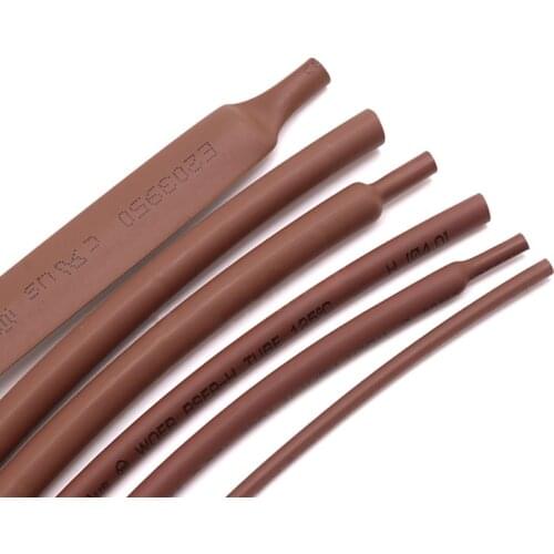 Φ1mm- Φ50mm Brown Heat Shrinkable Tube 2:1 Shrink Polyethylene Cable Wire Electrical Sleeving