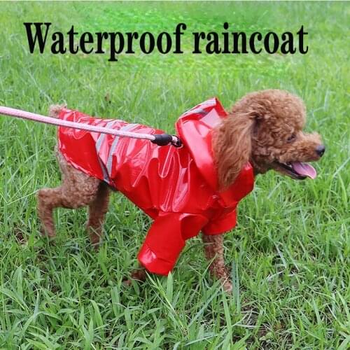 Pet Dog Waterproof Raincoat Jumpsuit Reflective Rain Coat Sunscreen Dog Outdoor Clothes for Small Dog Pet Supplies