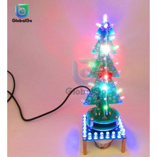 Rotating colorful music Christmas tree LED water lamp + breathing light parts Diy kit