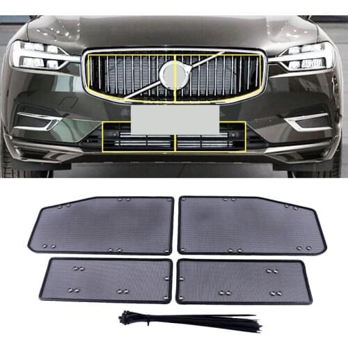 Car Front Grille Insert Net Insect Screening Mesh Cover Trim Stainless For Volvo XC60 2018 2019 2020