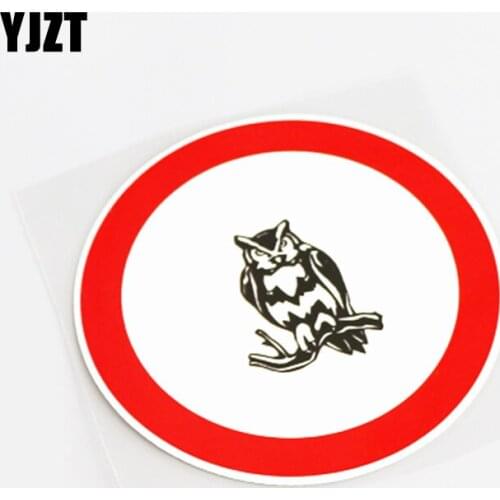 YJZT 12CM*12CM Personality Warning Mark Owl Graphical PVC Car Sticker Decal 13-0778