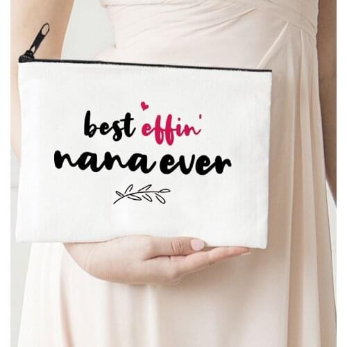 Best Mom Print Makeup Bag Printing Canvas Cosmetic Bag Organizer Bag Women Multifunction Beauty Bag Lady Purses Kawaii