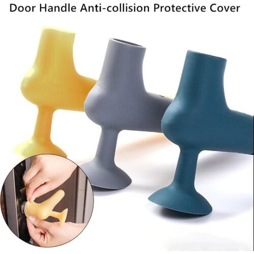 1pcs Silicone Door Stop Knob Cover Suction Cup Mat Thicken Anti-collision for Baby Wall Door Handle Glove Home Supplie