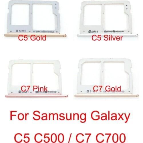 10 Pieces Micro SD Card Sim Card Tray For Samsung Galaxy C5 C500 C7 C700 Sim Tray Card Holder Reader Adapter Spare Parts